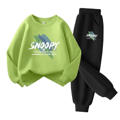 史努比男童运动套装2025新款