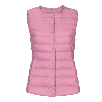 冬季短款羽绒马甲轻薄内穿无领