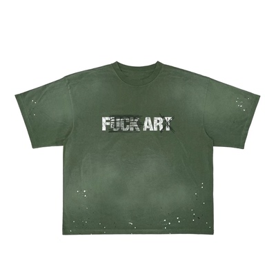 FARARCHIVE恶搞标语做旧圆领T恤