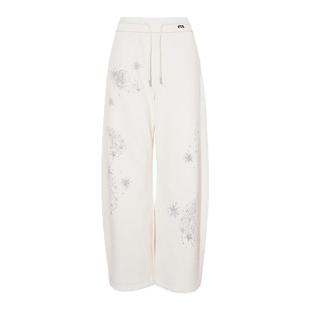 TCH糯柔感轻盈流星烫钻加厚休闲弹力松紧腰阔腿裤女T75D20E1070A