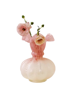 MOLALUNA中古渐变复古琉璃花瓶