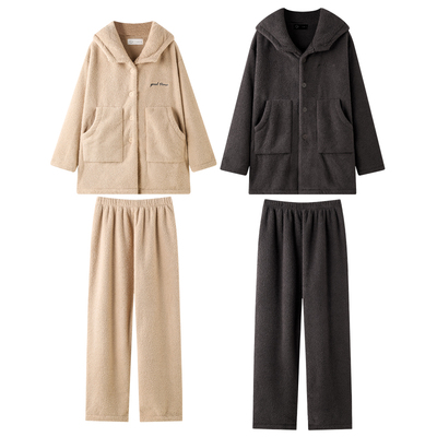 曼系情侣连帽休闲睡衣家居服