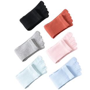 博雅五指袜子女秋冬季加厚纯棉中筒抗菌防臭短袜夏季薄款棉袜长袜