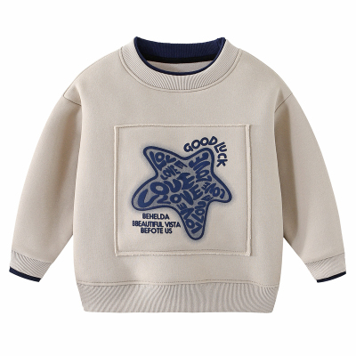 男童一体绒卫衣冬季保暖休闲上衣