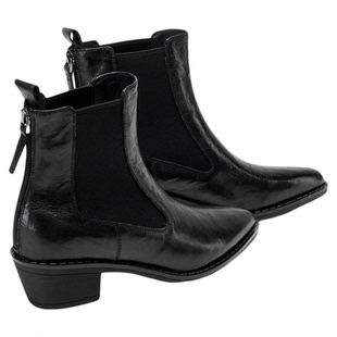 millies妙丽复古真皮短靴2025年冬季新款加绒切尔西靴尖头时装靴