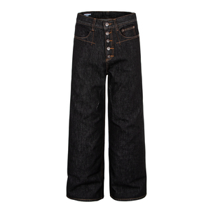 SJax牛王13盎司原牛百搭微喇排扣牛仔裤通勤固色牛仔差异化单品