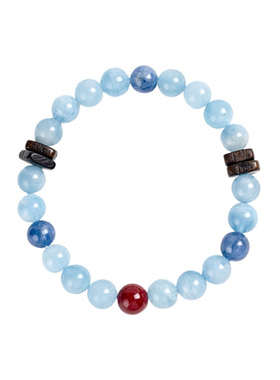 【水火交融】海蓝宝紫金砂蓝晶沉香手串范李李艺术灵感配饰手链