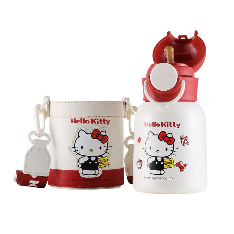 杯具熊hellokitty儿童保温杯妙趣双饮杯高颜值学生不锈钢便携水杯
