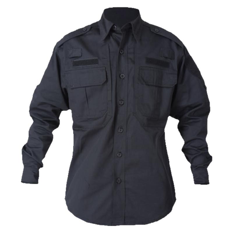 511保安作训服上衣工作服短袖夏装男黑色春秋季长袖制服衬衫衬衣