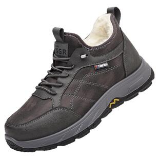 达官贵人加绒加厚羊毛男款冬季雪地靴皮毛一体户外防滑防水棉鞋男