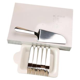 三合一不锈钢蛋糕刀叉盘高档盒装一次性生日餐具组合套装定制logo