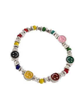 小众轻奢可爱笑脸彩色串珠手链