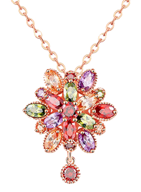 女超七彩色韩国简约防过敏吊坠