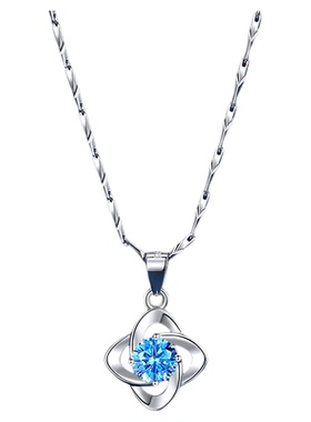 四叶草纯银项链送女生生日礼品