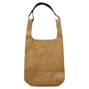 小众休闲文艺褶皱单肩防水杜邦纸撕不烂大容量牛皮纸粽子包饭盒袋