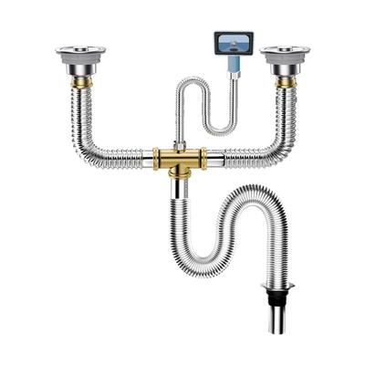 厨房洗菜下水管配件不锈钢双槽