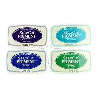 日本月猫stazon PIGMENT多全功能印台橡皮章猪猪手帐秒干快干印泥