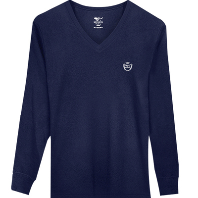 七匹狼纯棉毛衫秋衣v领上衣套装