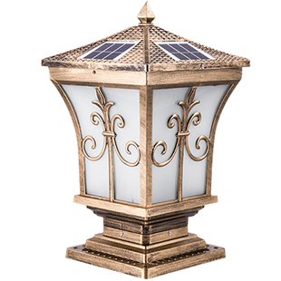 太阳能柱头灯庭院围墙灯大门口柱子户外防水别墅门墩家用超亮接电