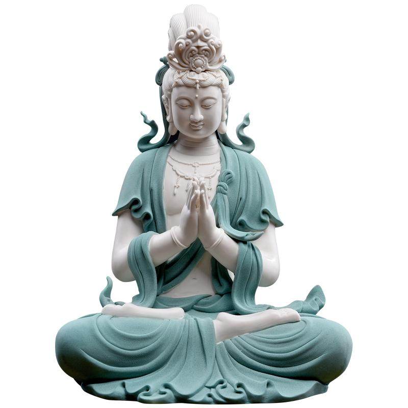 许景辉作品合掌观音中式禅意雕塑