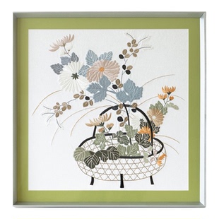 若奈挂画 真丝刺绣画《和满》Silk-Craft 新中式客厅装饰画玄关画