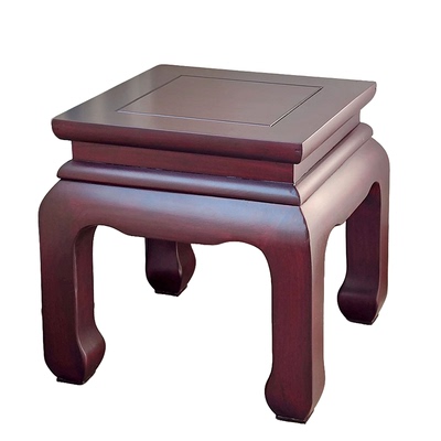 中式实木酸枝色大奔凳仿古榫卯原木矮凳四方凳客厅茶几加粗大方凳