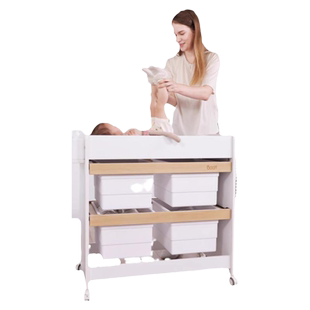 boori婴儿护理台宝宝多功能收纳置物架可移动收纳柜尿布台喂养台