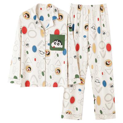 睡衣女纯棉长袖长裤家居服套装