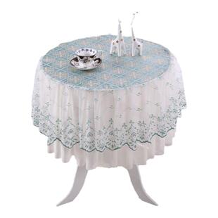 小圆桌布感新款欧式蕾丝圆桌布家用全包圆茶几盖巾盖布圆形餐