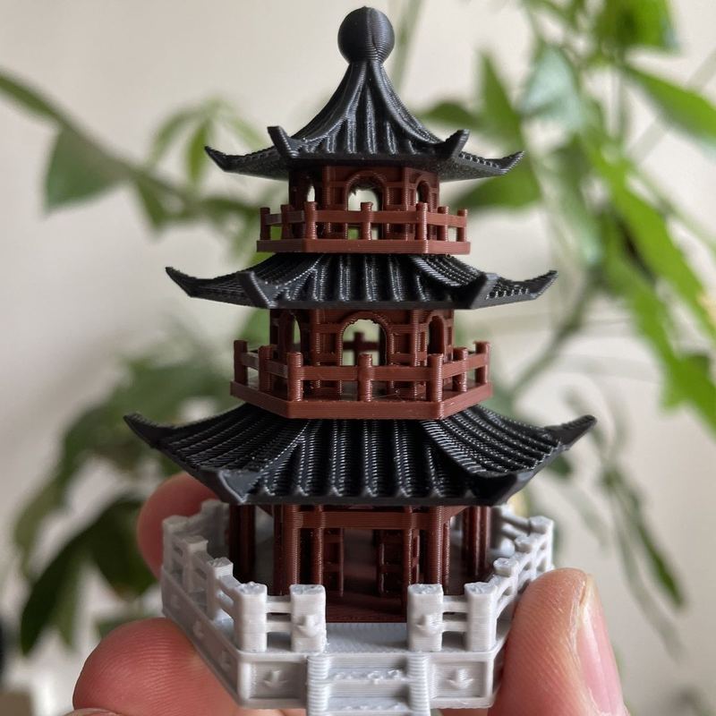 假山古建筑造景桌面摆件模型楼阁水陆迷你房子鱼缸沙盘缸微景观