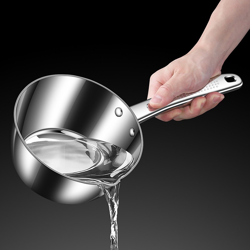 316不锈钢水瓢家用水勺水舀子带鹰嘴老式厨房长柄水瓢大号水勺子