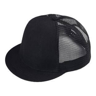 美式短檐帽平檐夏季网帽硬顶短沿复古棒球帽日系女透气嘻哈ins潮