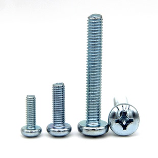 环保镀锌十字盘头螺丝钉4.8级GB818国标2M2.5M3M4M5M6M8M10大圆头