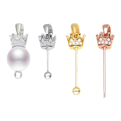 diys925水晶蜜蜡空托螺纹珍珠