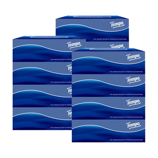 Tempo得宝商务纸巾盒装抽纸3层90抽12盒德宝硬盒车载餐巾纸s