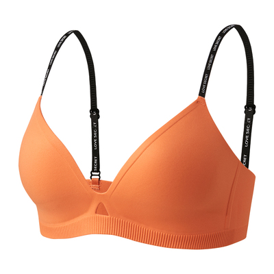 法式小胸显大英文字母细肩带文胸