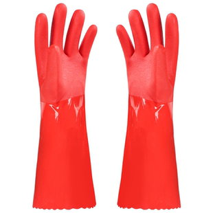 加绒洗碗手套一体绒洗衣服家务厨房清洁防水加厚胶皮橡胶耐用加长