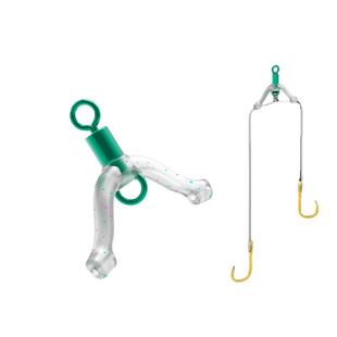 新型防缠绕八字环子线分叉器鱼钩分线夹硅胶双钩防缠豆连接器配件