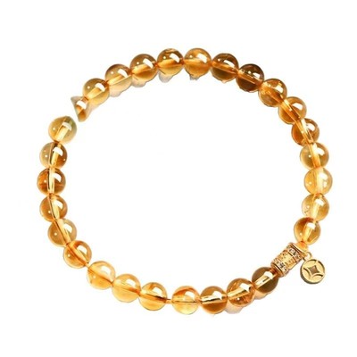 oein天然黄水晶手串暴富招财女纯银钱币黄塔晶超七水晶手链手饰