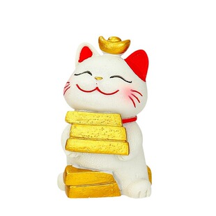 打工人工位摆件躺赢招财猫小摆件可爱猫咪办公室桌面装饰品工位解