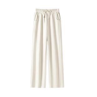 班尼路S&K系列拼接直筒裤女2026春季新款高腰显瘦垂感百搭运动裤Q