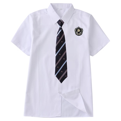 dk衬衫男生制服短袖白色西裤套装