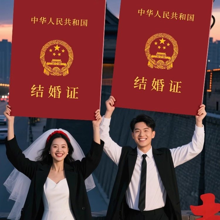 超大号结婚证kt板巨型领证拍照道具登记氛围感神器手持小物件工具