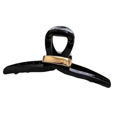 许我耀眼许妍赵露思同款黑色金标交叉抓夹韩系高级感后脑勺鲨鱼夹