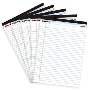 凯萨KAISA 两孔拍纸本A4双孔笔记本活页纸上翻二孔演草本子宽横线大本美式2孔易撕分栏本活页夹替芯错题本