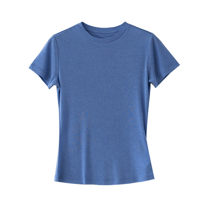 兰精天丝羊毛圆领修身长袖打底衫T恤女春季薄款百搭叠穿内搭上衣