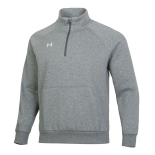 安德玛卫衣男装春季健身训练服半拉链套头衫加绒保暖圆领卫衣