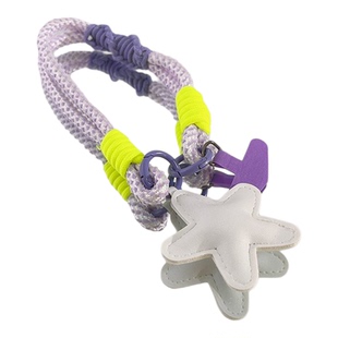 古早ins纯白皮革星星DIY手机壳配饰相机ccd麻花挂绳钥匙户外结实