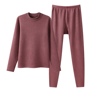 三枪中老年保暖内衣女加绒加厚冬羊毛中领保暖套装老人秋衣秋裤