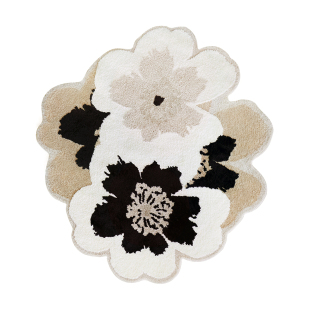 赛波斯虎斑兰圆毯异形地毯奶油风客厅衣帽间卧室床边毯青山美宿